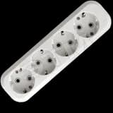 Розетка-колодка 4 поста наружная с заземлением ABS-пластик E304 Универсал