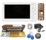 Комплект цветного видеодомофона с электромагнитным замком и бесконтактными ключами доступа Уралкам