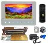 Комплект видеодомофона с электромагнитным замок и панелью вызова на дверь Уралкам