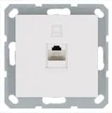 Розетка компьютерная 1-м RJ45 IP20 кат. 5E механизм бел. глянцевый Jasmart G6105W