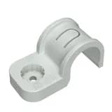 Крепеж-скоба пластиковая односторонняя для прямого монтажа атмосферостойкая серая в гофроящике d20 мм (600шт/кор) Промрукав