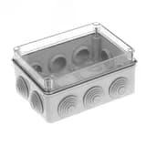 Коробка распределительная 150?110?70 10 муфт д32, прозеткирачная крышка на винтах, IP55, открытой проводки, серый