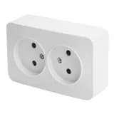 Розетка 2местная бз открытой установки STEKKER 250В 10А IP20 серия София белый MST101201 49303