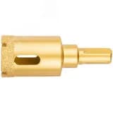 Коронка кольцевая по керамограниту, камню, кафелю и стеклу алмазная, вакуумное спекание 25х65 мм FIT