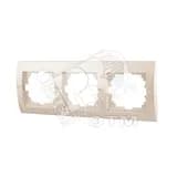 DERIY Рамка 3-ая горизонтальная жемчужно-белая металлик