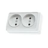 Розетка накладная двойная без з/к белая