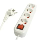 Удлинитель четырехместный сз с выключ STEKKER HM074103 3x1мм2 3м серия Home У16А003 белый 49359