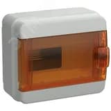 Корпус пластиковый навесной на 8 модулей КМПн-8 IP65 TEKFOR оранжевая прозрачная дверь