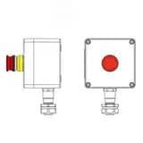 Взрывозащищенный пост управления из полиэстера CPE-P-03-(1xP3E(11))-1xKAEPM2MHK-20(C)1Ex d e IIC Т5 Gb / Ex tb IIIC T95°C Db IP66 / КЗ DKC