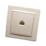 Розетка компьютерная 1местная STEKKER PST00900702 RJ45 серия Эрна слоновая кость 39233