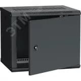 Шкаф настенный 19" LINEA W 9U 600x450мм металлическая дверь RAL9005 ITK