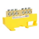 Шина PE STEKKER на изоляторе 812 на DINрейку 6 выводов желтый LD5558126 49552