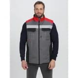 Жилет утепленный Формула (тк.Смесовая,240), серый/черный/красный, 60-62