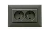 Розетка 2-я Karea RIZZ STAR без заземл. дым. металлик Makel 88050017