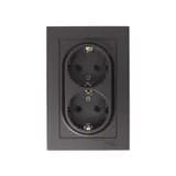 Розетка 2-м СП AtlasDesign 16А IP20 с заземл. в сборе мокко SE ATN000624