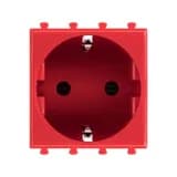 Розетка 1-м 2мод. Avanti "Красный квадрат" 16А IP20 2P+E защ. шторки красн. DKC 4401002