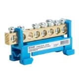 Шина N на изоляторе STEKKER 69 тип стойка на DINрейку 8 выводов синий LD556698 49558