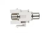Вставка формата Keystone Jack с проходным адаптером RCA (белый) Hyperline KJ1-RCA/WH-D-WH