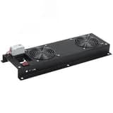 Панель вентиляторная с выключателем и термостатом 2 модуля черная