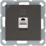 Интернет-розетка RJ45 с накладкой, цвет Мокко