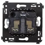 Розетка 1-м СП 2мод. Avanti «Черный квадрат» 16А IP20 2P+E защ. шторки черн. DKC 4402003