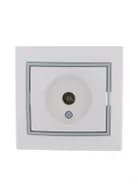 Розетка телевизионная оконечная TV СП Mira 16А IP20 с сер. вставкой бел. LEZARD 701-0215-130