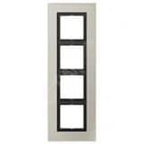 Рамка 4-я для горизонтальной/вертикальной установки  Серия- LS plus  Материал- металл  Цвет- нержавеющая сталь JUNG