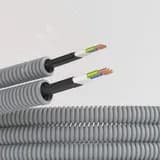 Электротруба ПВХ гибкая гофр. д.20мм, цвет серый, с кабелем ВВГ-Пнг(А)- LS3х1,5мм? Конкорд, 100м 9L920100KF DKC