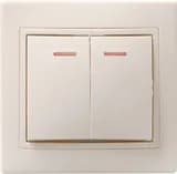 ВС10-2-1-ККм Выключатель 2кл с инд. 10А КВАРТА (кремовый) IEK (EVK21-K33-10-DM) (10шт/упак)