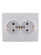 Розетка 2-м СП Karina с заземл. термопласт бел. LEZARD 707-0200-127B