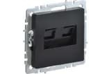 Розетка компьютерная двойн. СП RJ45 кат.5E BRITE РК10-2-БрЧ механизм черн. IEK BR-K20-1-K02