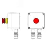 Взрывозащищенный пост управления из полиэстера CPE-P-03-(1xP3E(11))-2xKA2MHK(C)1Ex d e IIC Т5 Gb / Ex tb IIIC T95°C Db IP66 / КЗ / ШЗ