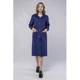 Халат женский рабочий (ткань Диагональ,195), темно-синий, 60-62 170-176