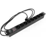 Блок розеток для шкафов 19" Hyperline SHE19-8SH-S-2.5IEC