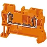 Клеммник пружинный проходной 2.5мм.кв 2 точки подключения оранжевый