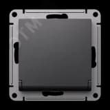 ATLASDESIGN РОЗЕТКА с заземл. со шторками с крышкой, 16А, IP20, механизм, БАЗАЛЬТ