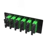 Планка адаптерная с установленными 6хMTP адаптерами (aligned key)(цвет адаптера - серый). OM4. 1/2 HU