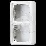 Коробка с рамкой накладная 2 поста белая