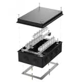 Коробка огнестойкая разветвительная для кабель-канала 40-0460-FR6.0-4-4-Р Е15-Е60 RAL9005 85х85х45 (44 шт/кор)