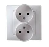 Розетка 2-м СП Simon15 16А IP20 250В без заземл. винт. клеммы бел. Simon 1590457-030