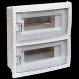 Щит распределительный встраиваемый КНС-24Д с 0 шиной 24М пластиковый белый прозрачная дверь