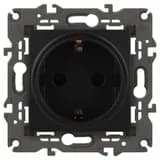 Розетка 1-м СП Эра Elegance 14-2102-05 16А IP20 16AX 250В 2P+E Schuko защ. шторки антрацит Эра Б0034276