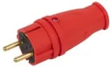 Вилка VX10-R-IP44 16А IP44 прямая с заземл. каучук красн. ЭРА Б0055415
