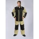 Костюм сварщика комбинированный 2 кл.защиты (тк.Брезент,550/Спилок S=1,5), черный/бежевый(А4), 64-66/170-176