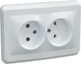 Розетка 2-м СП Вега РС12-2-ВБ без заземл. контакта без защ. штор 10А бел. IEK ERV20-K01-10-DM