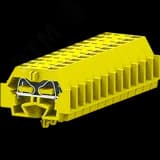 Клемма TB 1-1 с бок. подключ. с защелк. ножками, желтая