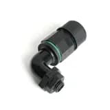 Соединитель-коннектор LD543 3контактный угловой с винтовым контактом IP68 черный 49196