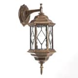 Светильник садовопарковый Feron PL122 шестигранный на стену вниз 60W E27 230V черное золото 11344