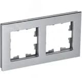 BRITE Рамка 2 поста РУ-2-1-БрА металл алюминий BR-M22-M-K47 IEK