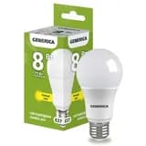 Лампа светодиодная A60 груша 8Вт 230В 3000К E27 GENERICA